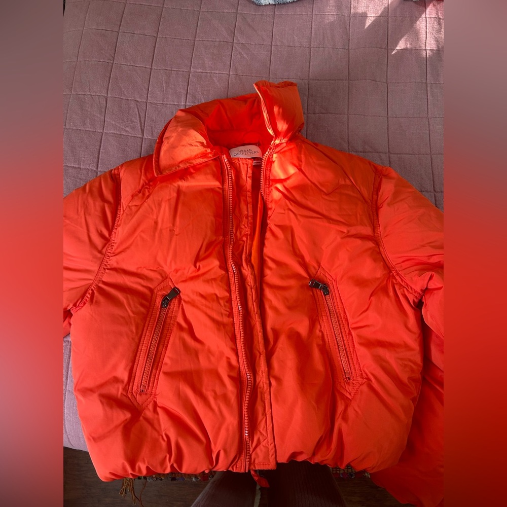 Urban Outfitters Orange Puffer Jacket